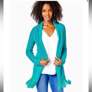 🌺 Lilly Pulitzer Tatum Cardigan Maldives Green Women’s Size M - EUC